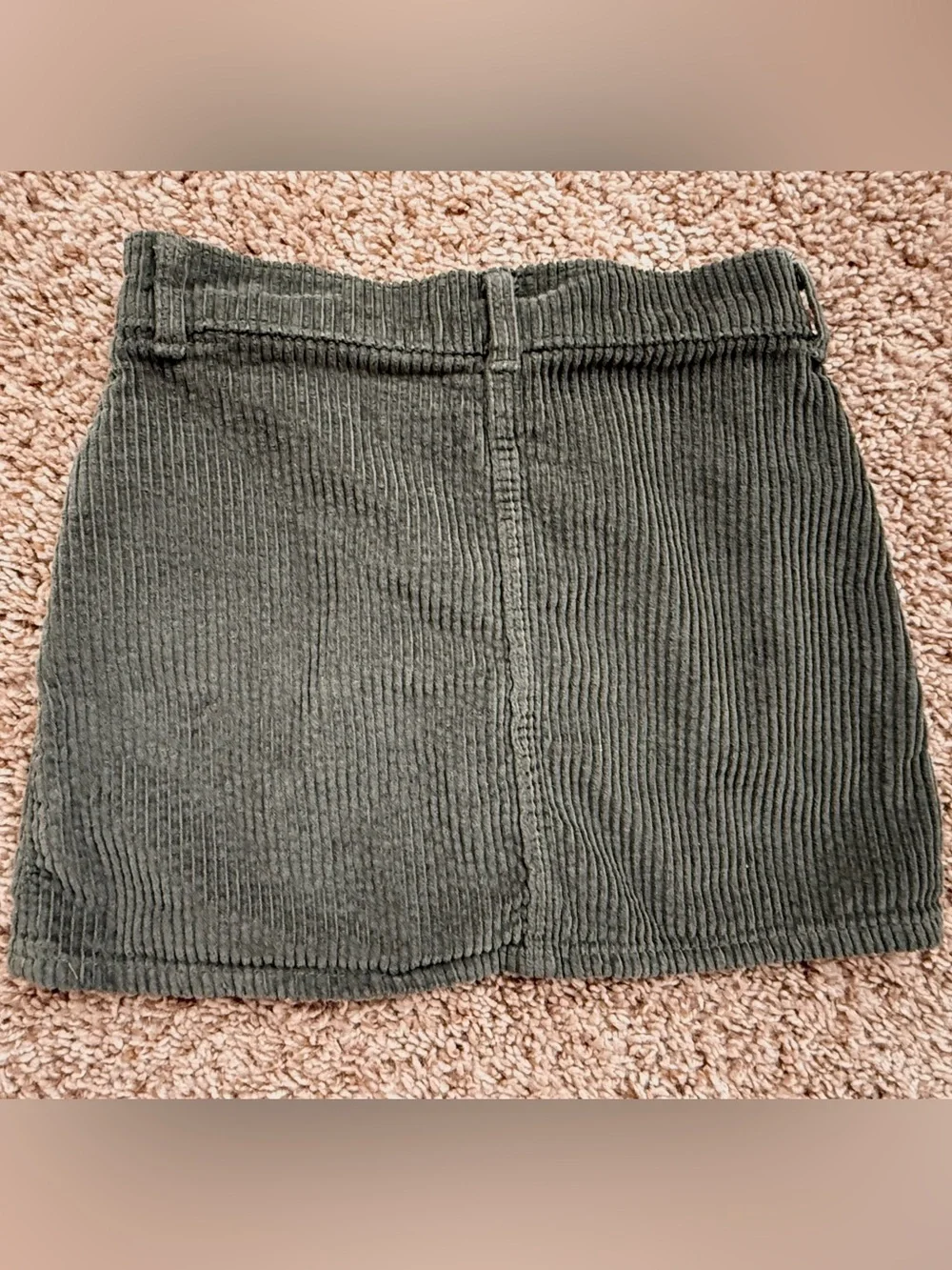 Old Navy Girls Gray Corduroy Button Skirt 6/7